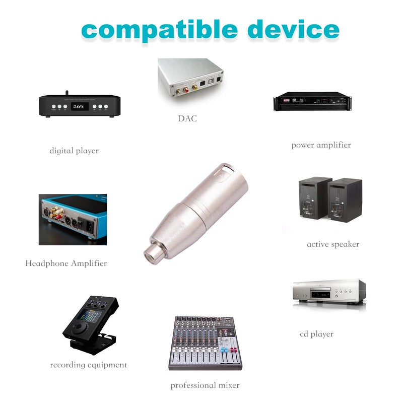 HUALEU XLR Male to RCA Female Adapter Cable - 2 Pack Audio Connector Converter for Microphone - Image 2